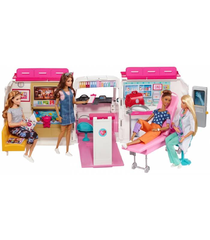 Barbie Ambulancia Hospital 2 en 1, accesorios de muñecas 