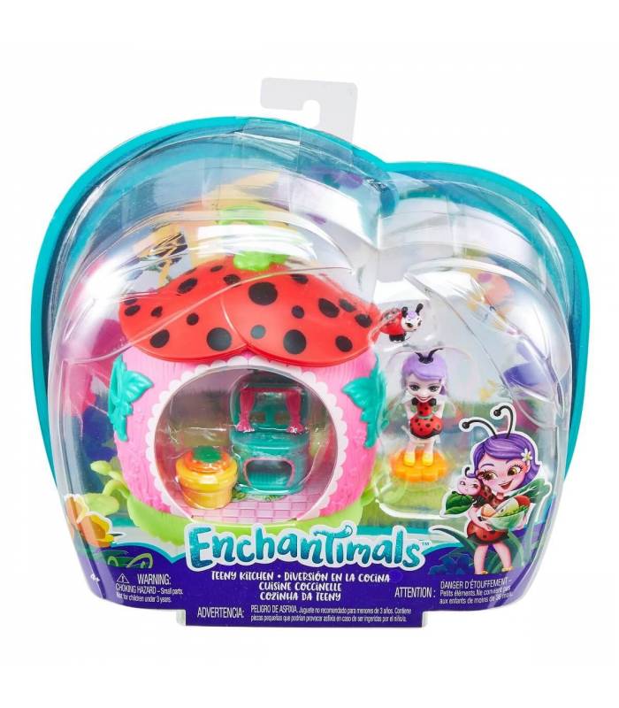 Enchantimals minicocina de Ladelia Ladybug, muñeca con accesorios