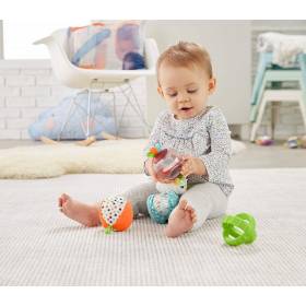 Fisher-Price Bolitas blandas activity, 5 bolas de juguete para estimulación de los sentidos del bebé