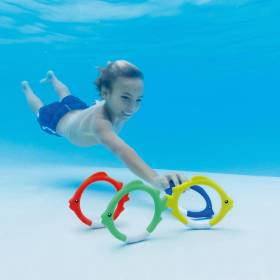 Juego de agua aros 4 colores Intex buceo en piscina