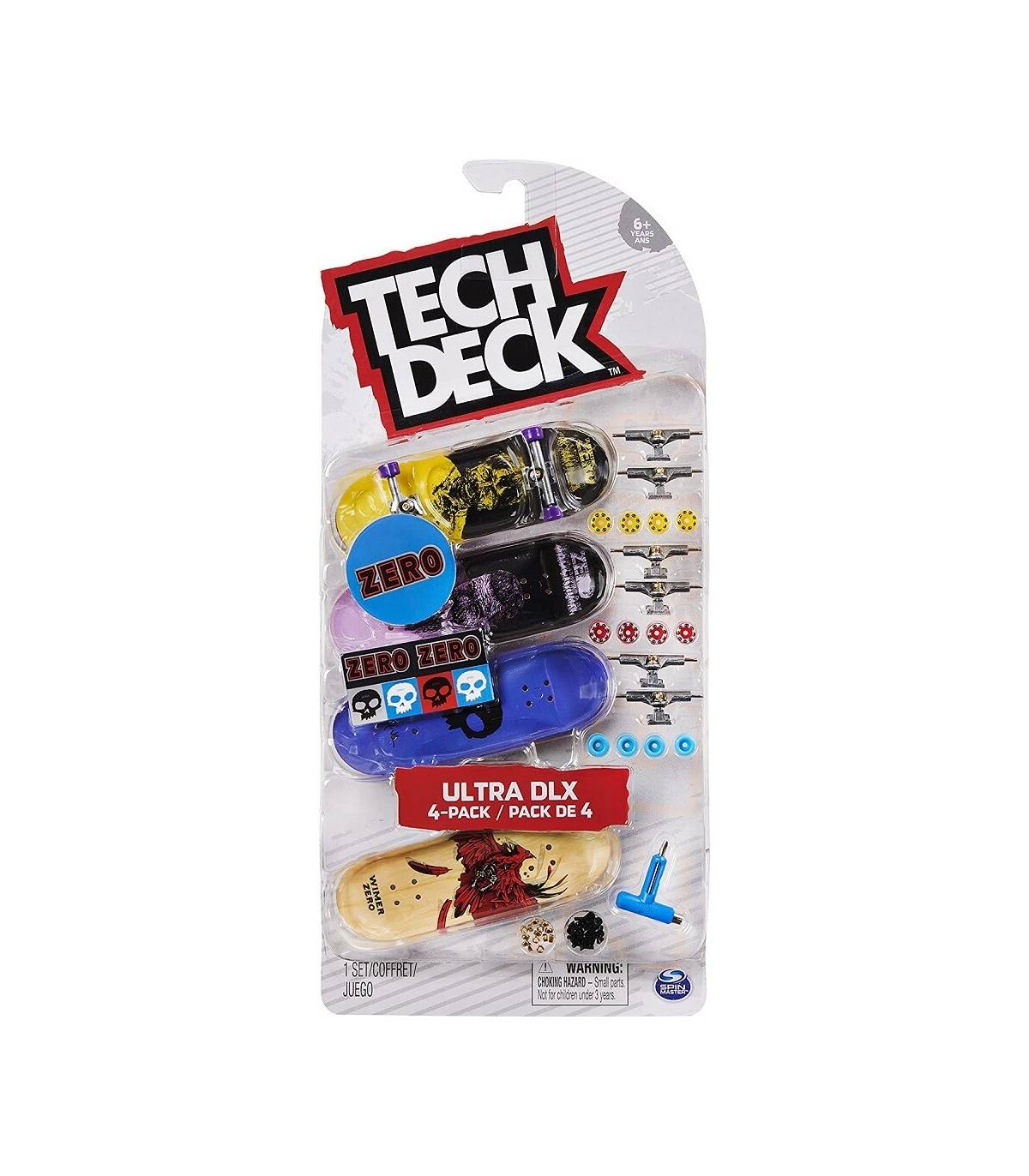 TECH DECK PACK 4 FINGERBOARDS - Auténticos Mini Skates para Dedos 96 mm  Personalizables 1 PACK SDO. - JUGUETES PANRE