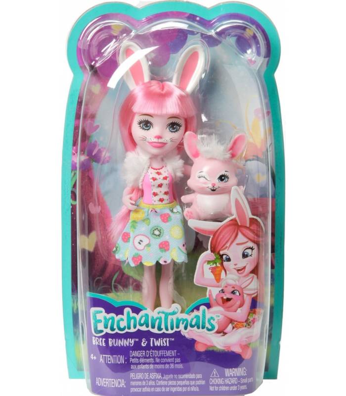 Enchantimals Muñeca con mascota Bree Bunny y Twist 