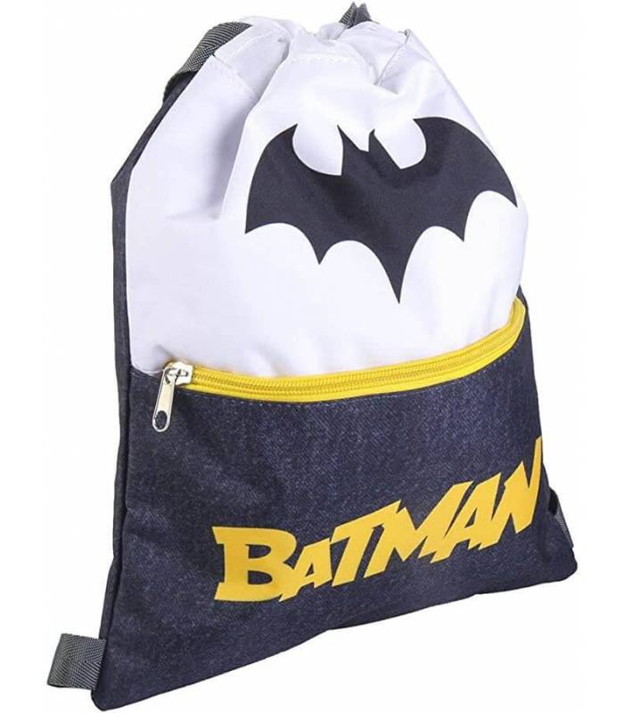 Saquito  Mochila escolar Batman con bolsillo frontal + bolsillo de apertura ajustable 