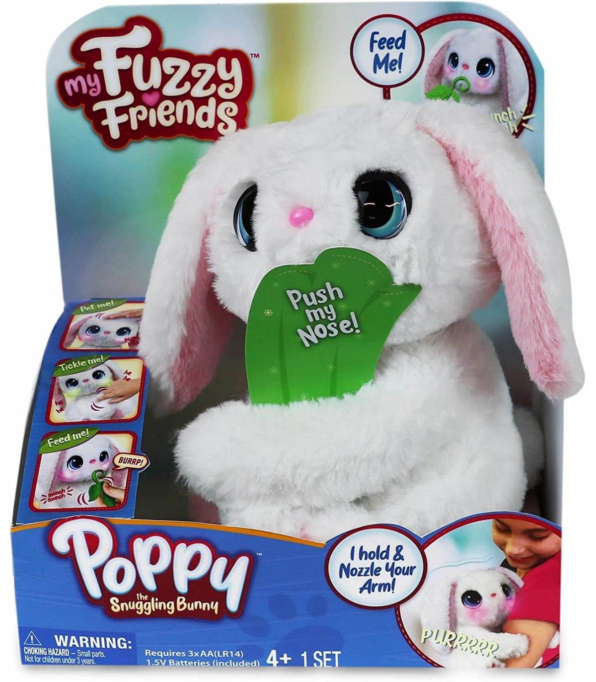 My Fuzzy Friend Poppy Bunny Peluche Conejo Blanco Interactivo